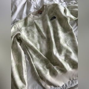 North face Green cream sweatshirt